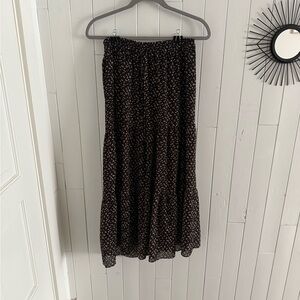 Madewell Black Floral A-Line Skirt